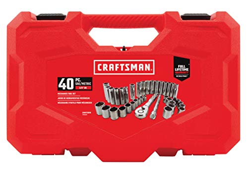 CRAFTSMAN Mechanics Tool Set, SAE / Metric, 3/8-Inch Drive, 40-Piece (CMMT12018)