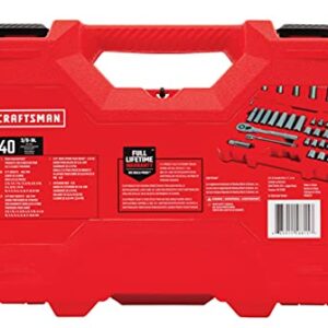 CRAFTSMAN Mechanics Tool Set, SAE / Metric, 3/8-Inch Drive, 40-Piece (CMMT12018)