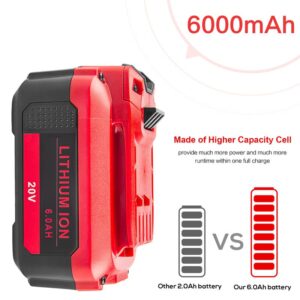 Fancy Buying 20V 6000mAh Lithium Battery Repalcement for Craftsman V20 Lithium Ion Battery CMCB202 CMCB202-2 CMCB204 CMCB204-2 CMCS500B CMCD700C1