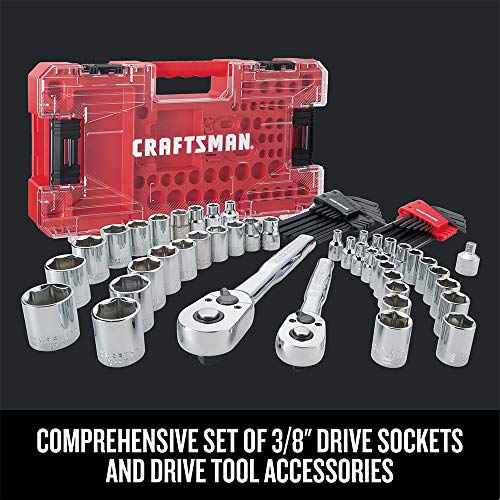 CRAFTSMAN Socket Set, 3/8 and 1/4-inch Drive, 71-Piece Mechanic Tool Set with VERSASTACK Storage (CMMT45071)