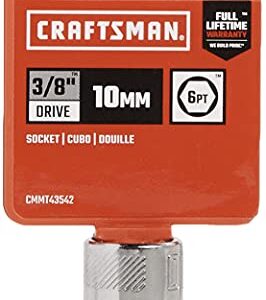 CRAFTSMAN Shallow Socket, Metric, 3/8-Inch Drive, 10mm, 6-Point (CMMT43542)