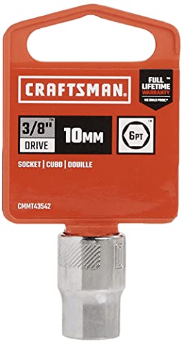 CRAFTSMAN Shallow Socket, Metric, 3/8-Inch Drive, 10mm, 6-Point (CMMT43542)