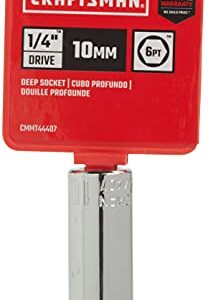 CRAFTSMAN Deep Socket, Metric, 1/4-Inch Drive, 10mm, 6-Point (CMMT44407)