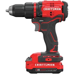CRAFTSMAN V20* Cordless Drill/Driver Kit, Brushless (CMCD710C1) , Red , 1/2-in.