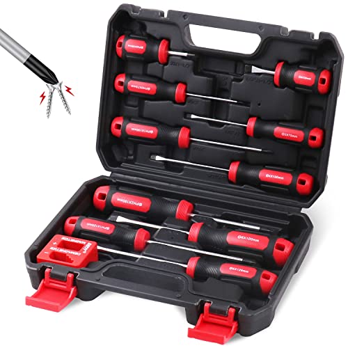 SEDY 11-Piece Magnetic Screwdriver Set, Includes 5x Slotted 5x Phillips Screwdriver and Magnetizer Demagnetize with Stuby Storage Case