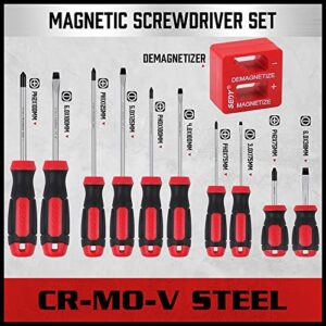 SEDY 11-Piece Magnetic Screwdriver Set, Includes 5x Slotted 5x Phillips Screwdriver and Magnetizer Demagnetize with Stuby Storage Case