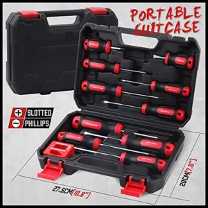 SEDY 11-Piece Magnetic Screwdriver Set, Includes 5x Slotted 5x Phillips Screwdriver and Magnetizer Demagnetize with Stuby Storage Case