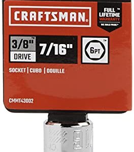 CRAFTSMAN Shallow Socket, SAE, 3/8-Inch Drive, 7/16-Inch, 6-Point (CMMT43002)