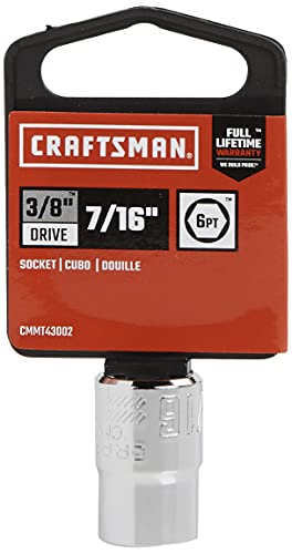 CRAFTSMAN Shallow Socket, SAE, 3/8-Inch Drive, 7/16-Inch, 6-Point (CMMT43002)