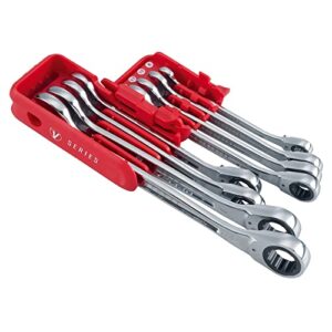 craftsman v-series combination ratchet wrench set, mm, 8 piece (cmmt87375v)
