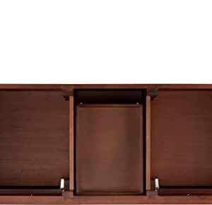 Signature Hardware 953347-60-RUMB-1 Elmdale 60" Free Standing Double Vanity Cabinet Set with Mahogany Cabinet, Vanity Top and Rectangular Undermount Sinks - Single Faucet Hole