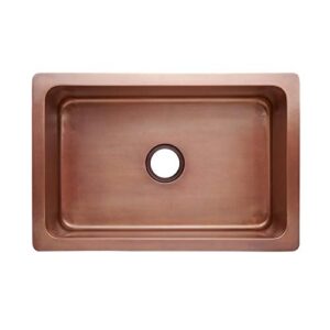 Signature Hardware 214146 30-1/8" Vine Design Farmhouse Single Basin Copper Kitchen Sink