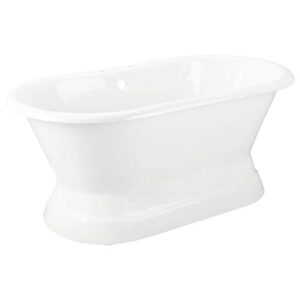 Signature Hardware 907547-60-RH Henley 60" Cast Iron Double-Ended Pedestal Tub with 7" Rim Holes