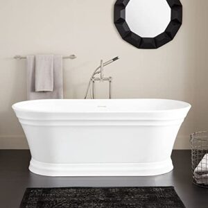 signature hardware 953449 odenwald 67″ acrylic soaking tub with integrated overflow and drain