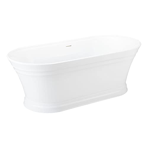 Signature Hardware 953449 Odenwald 67" Acrylic Soaking Tub with Integrated Overflow and Drain