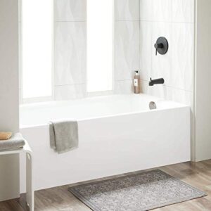 signature hardware 948062-r sitka 60″ three wall alcove acrylic soaking tub with pre-drilled overflow hole