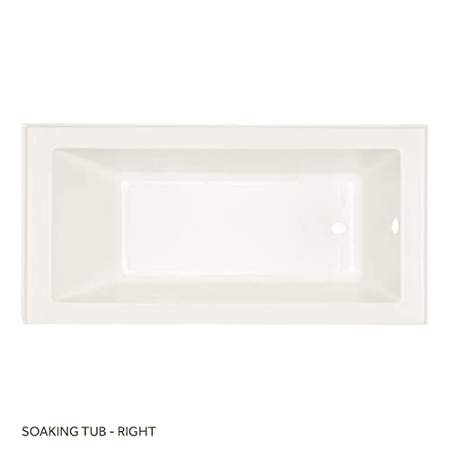 Signature Hardware 948062-R Sitka 60" Three Wall Alcove Acrylic Soaking Tub with Pre-Drilled Overflow Hole