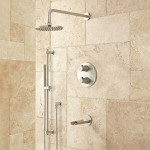 signature hardware 941839-7.5-2 pagosa thermostatic shower system with 7-1/2″ shower head and hand shower – rough in included