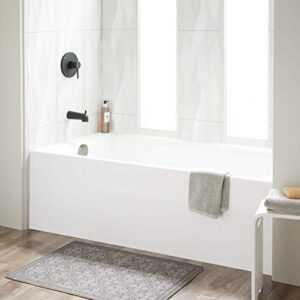 signature hardware 948272-l sitka 60″ three wall alcove acrylic soaking tub with pre-drilled overflow hole