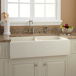 Signature Hardware 926907-39 Risinger 39" Double Basin Fireclay Farmhouse Sink