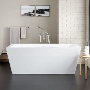 signature hardware 920511-71-i eaton 71″ acrylic soaking freestanding tub with integrated drain, overflow and foam insulation