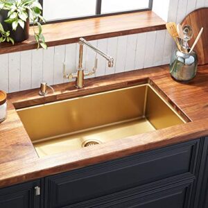 signature hardware 944641-32 atlas 32″ undermount single basin stainless steel kitchen sink with sound dampening