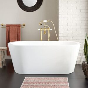 signature hardware 920161-65 leith 65″ acrylic soaking tub with integrated overflow and drain