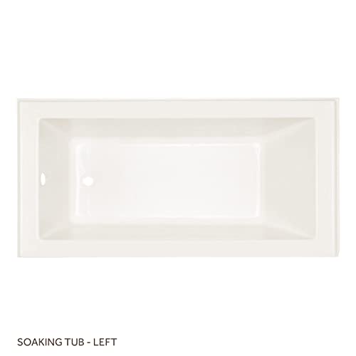 Signature Hardware 948062-L Sitka 60" Three Wall Alcove Acrylic Soaking Tub with Pre-Drilled Overflow Hole