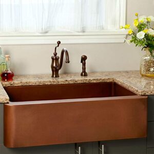 signature hardware 212638 amelie 33″ farmhouse single basin copper kitchen sink