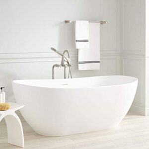 signature hardware 918954-71 winifred 71″ resin soaking freestanding tub with integrated drain and overflow
