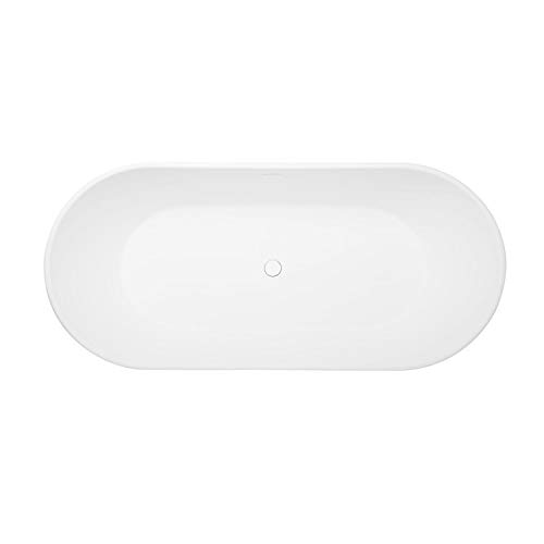 Signature Hardware 918954-71 Winifred 71" Resin Soaking Freestanding Tub with Integrated Drain and Overflow