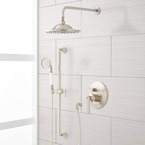 Signature Hardware 942309-10-1.8 Cooper Pressure Balanced Shower System with 10" Rain Shower Head and Hand Shower - Rough In Included