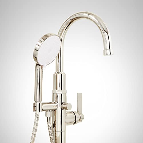 Signature Hardware 948657-LV Greyfield Floor Mounted Tub Filler Faucet - Includes Hand Shower