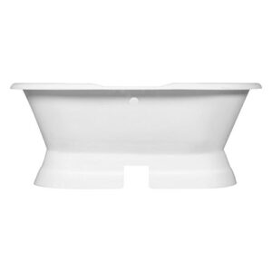 Signature Hardware 907547-66-RR Henley 66" Cast Iron Double-Ended Pedestal Tub with Rolled Rim