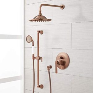 Signature Hardware 942309-12-1.8 Cooper Pressure Balanced Shower System with 12" Rain Shower Head and Hand Shower - Rough In Included