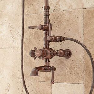 Signature Hardware 905351 Oxford Exposed Thermostatic Tub and Shower System with Hand Shower and Tub Spout - Rough In Included