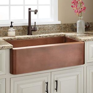 signature hardware 926760-30 raina 30″ single basin copper farmhouse sink