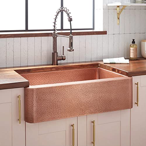 Signature Hardware 318837 Fiona 33" Farmhouse Single Basin Copper Kitchen Sink