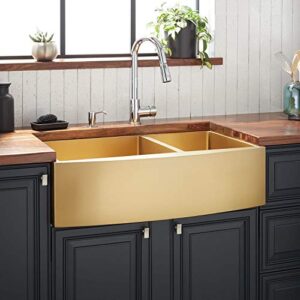 signature hardware 944665-36 atlas 36″ farmhouse double basin stainless steel kitchen sink
