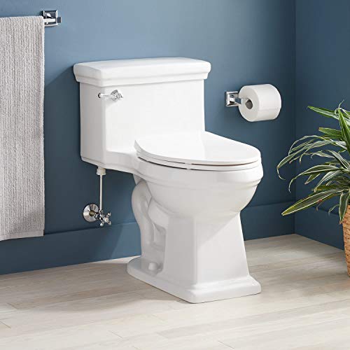 Signature Hardware 948418-12-L Key West 1.28 GPF One Piece Elongated Chair Height Toilet - Seat Included