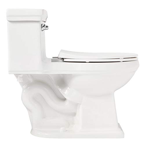 Signature Hardware 948418-12-L Key West 1.28 GPF One Piece Elongated Chair Height Toilet - Seat Included