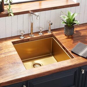 signature hardware 944633-19 atlas 19″ undermount single basin stainless steel kitchen sink with sound dampening