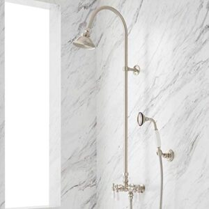 signature hardware 902867 exposed shower system with shower head and handshower