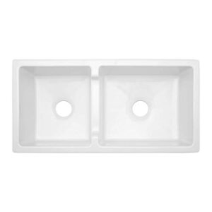 Signature Hardware 406509 Risinger 36" Farmhouse 60/40 Double Basin Fireclay Kitchen Sink