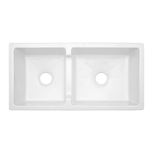 Signature Hardware 406509 Risinger 36" Farmhouse 60/40 Double Basin Fireclay Kitchen Sink