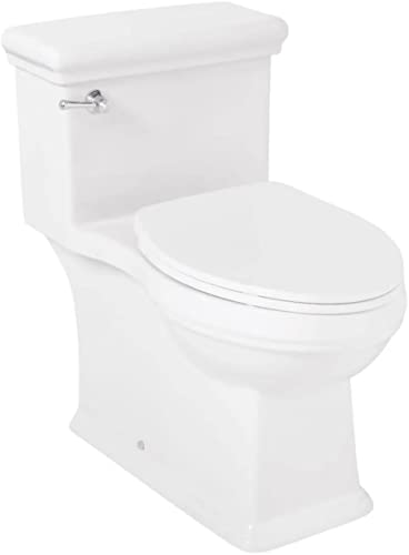 Signature Hardware 948416-12-L Key West 1.28 GPF One Piece Elongated Skirted Chair Height Toilet - Seat Included