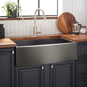 signature hardware 944649-33 atlas 33″ farmhouse single basin stainless steel kitchen sink