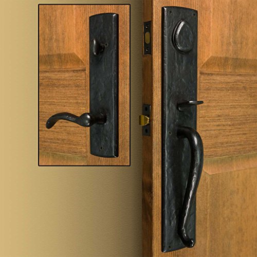 Signature Hardware 915876-KE-238-LH Bullock Left Handed Full Plate Keyed Entry Single Cylinder Door Handleset with Interior Lever