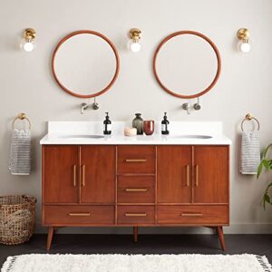 signature hardware 953364-60-um-0 novak 60″ free standing double vanity set with mahogany cabinet, vanity top and oval undermount vitreous china sink
