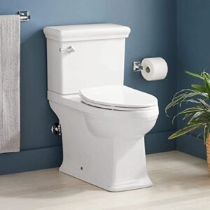 signature hardware 948434-12-l key west 1.28 gpf two piece elongated skirted chair height toilet – seat included